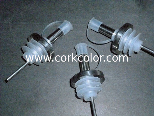Hot Selling Stainless Steel and Plastic Plug Lid for Wine Glass Bottle, Glass Bottle Pourer
