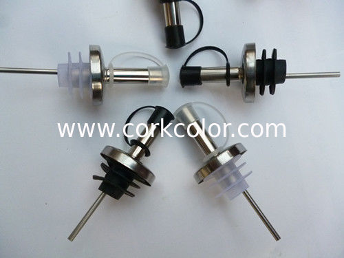 Hot Selling Stainless Steel and Plastic Plug Lid for Wine Glass Bottle, Glass Bottle Pourer