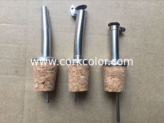Wholesale 304/201 Stainless Steel Liquor Spirit Wine Bottle Pourer with Eco Friendly Stopper