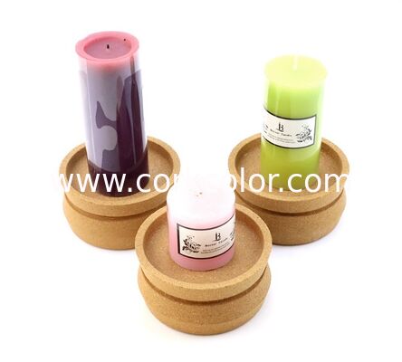BSCI Certified Factory Custom Creative Cork Candle Holder Base Aromatherapy Cork Tray Home Atmosphere Decor