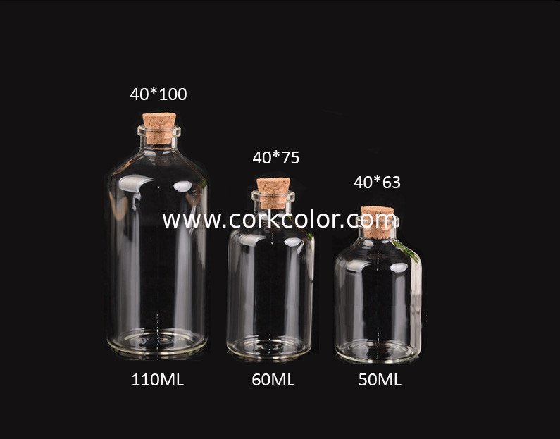 40mm Good Quality Glass Jars Bottles with Cork lid,  for Messages, Wedding Wish, Jewelry
