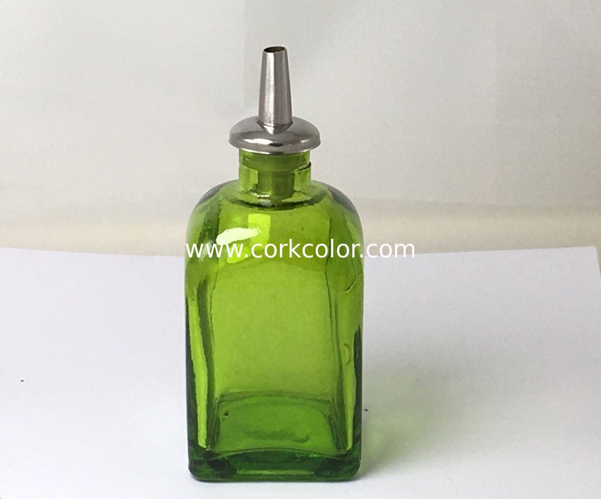 Whosale price silver color cork dasher top for 12mm crocktail or bitter bottler