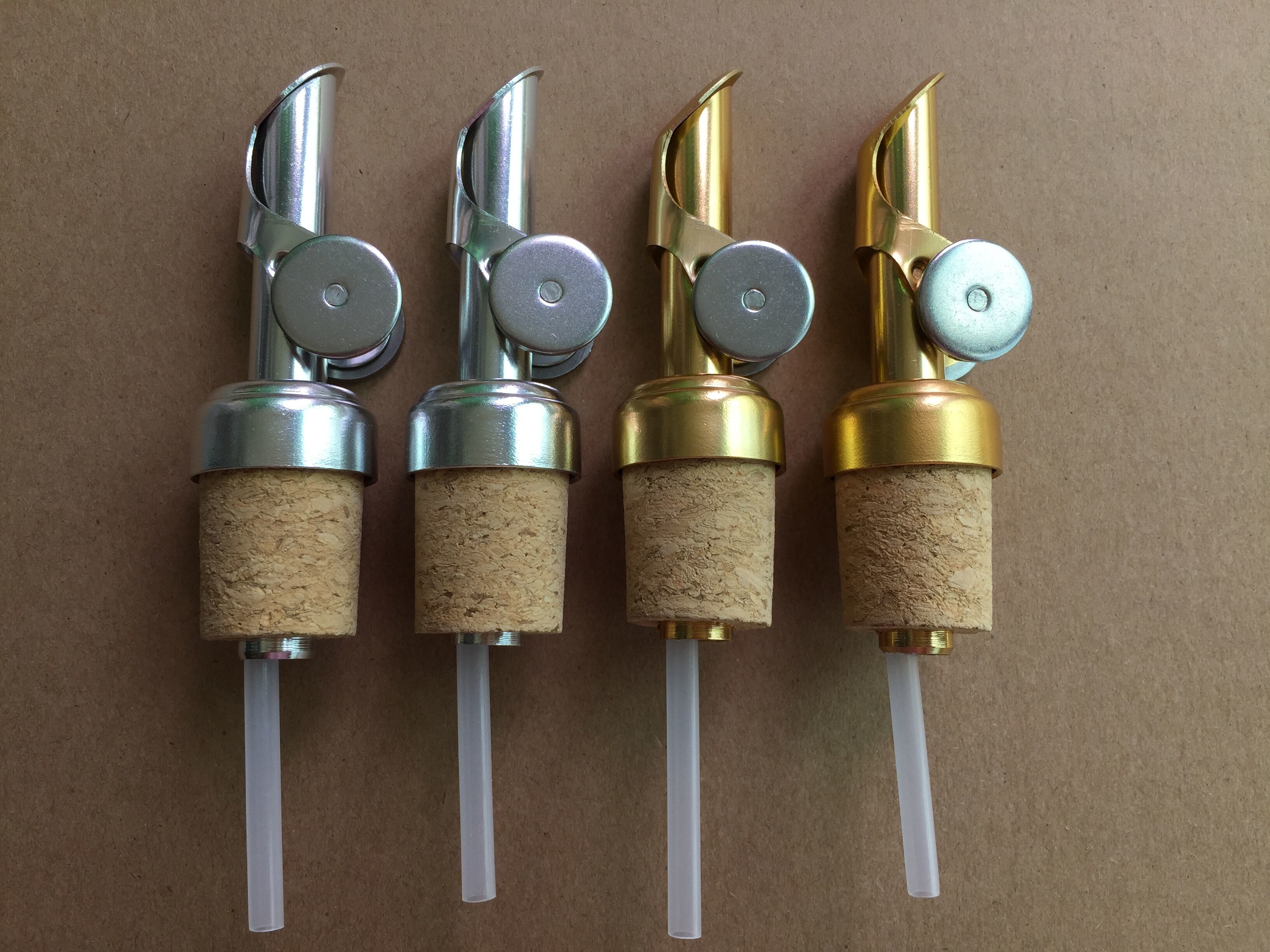 Perfect Style Weighted Stainless Steel Oil Pourer Silver or Golden Premium for Wine Bottle and Ceramic Bottle